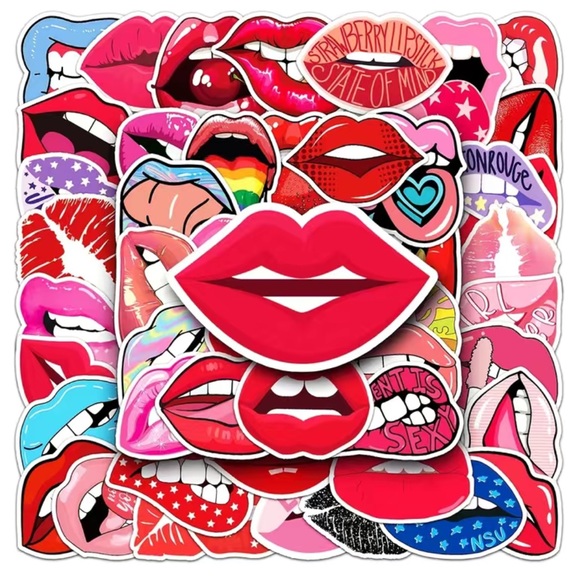 50 Cute Lip Stickers Vinyl Waterproof PRICE IS FIRM - Picture 5 of 6